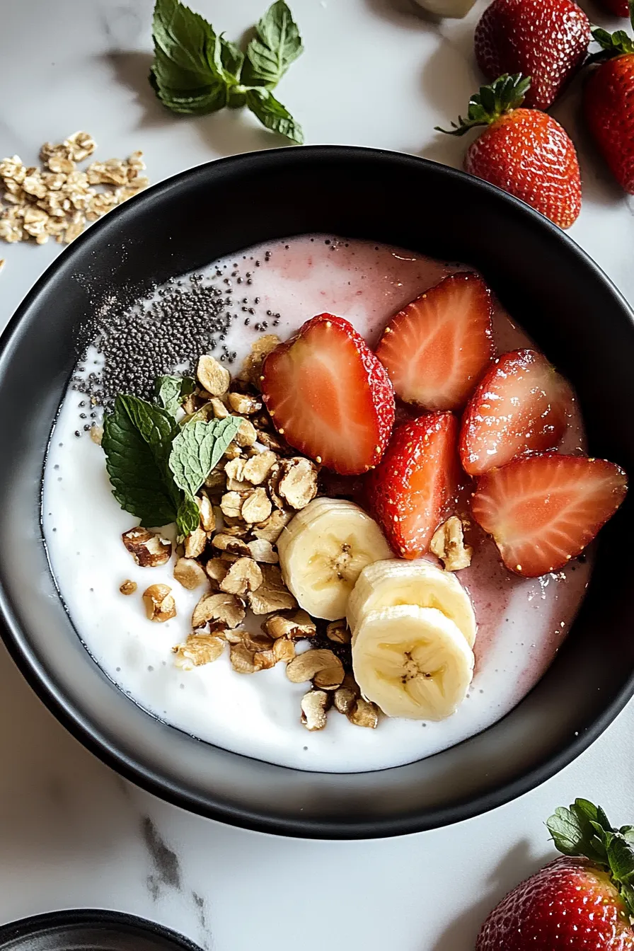 The Best Thick & Creamy Strawberry Banana Smoothie Bowl